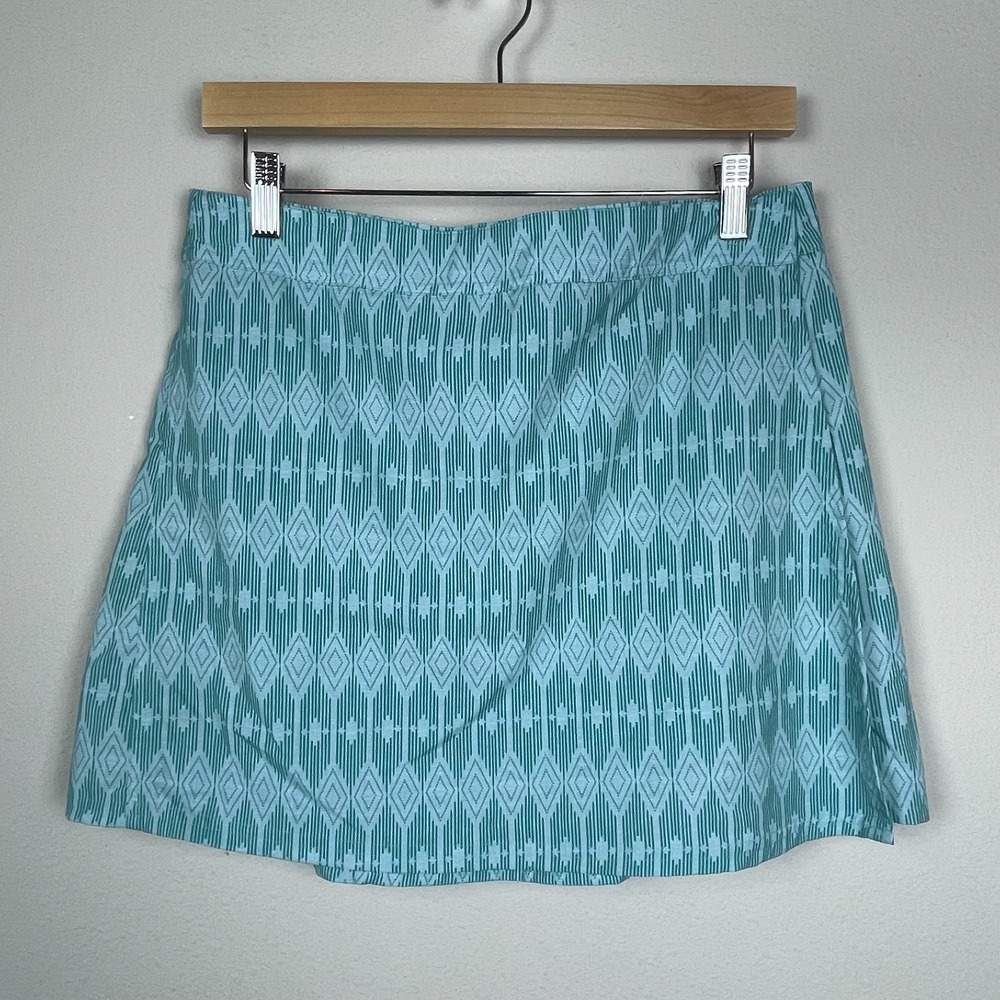 RipSkirt Hawaii Wrap Skirt Size M Aqua Diamond Geo Print Pocket Length 1